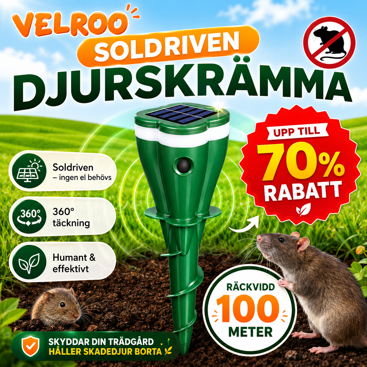 SolaGuard™ - Soldrivet skydd mot mullvadar och skadedjur