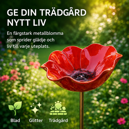 VallmoBlom™ | Dekorativ fågelmatare & fågelbad