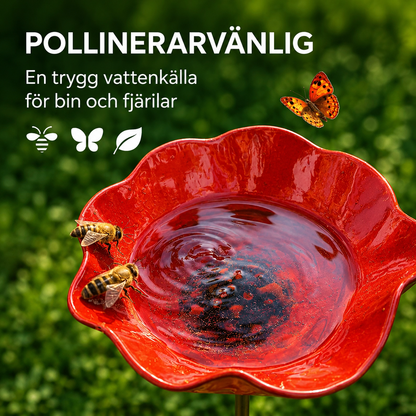 VallmoBlom™ | Dekorativ fågelmatare & fågelbad