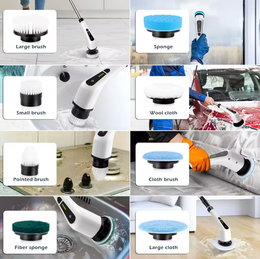 SkurMax™ – 9-i-1 Elektrisk Rengöringsborste