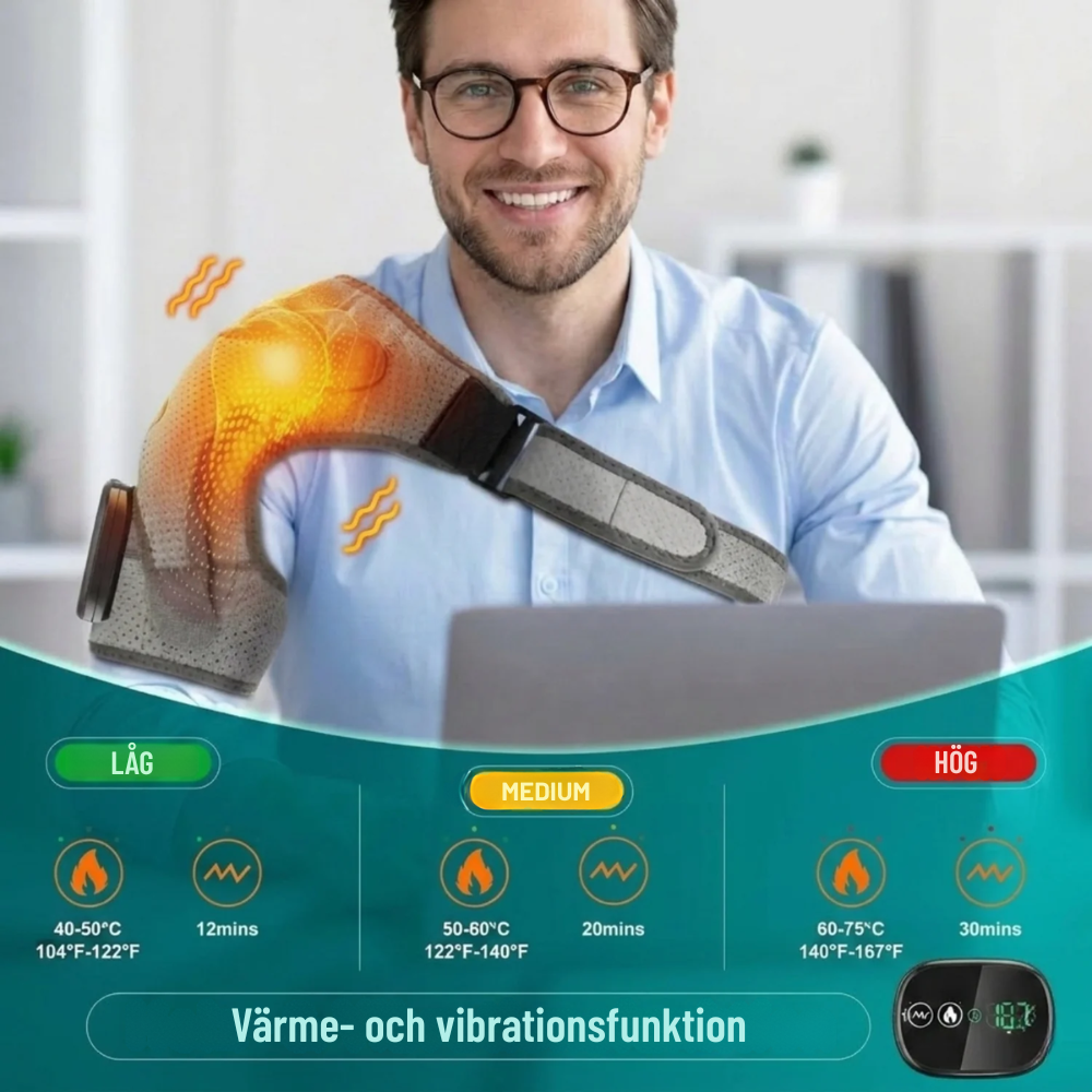 ThermaRelief™ Axelmassage – lindring och värme med ett enda knapptryck